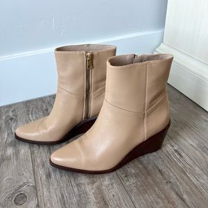 Vince Beige Comfort Mavis Comfort Wedge Boots - size 7